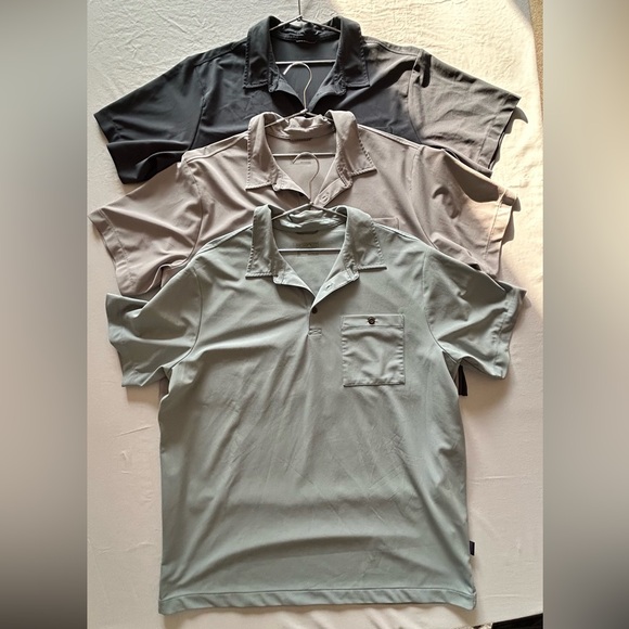 Patagonia Polo Three Shirt Bundle Mens XL Performance Golf Shirts Pocket Polo